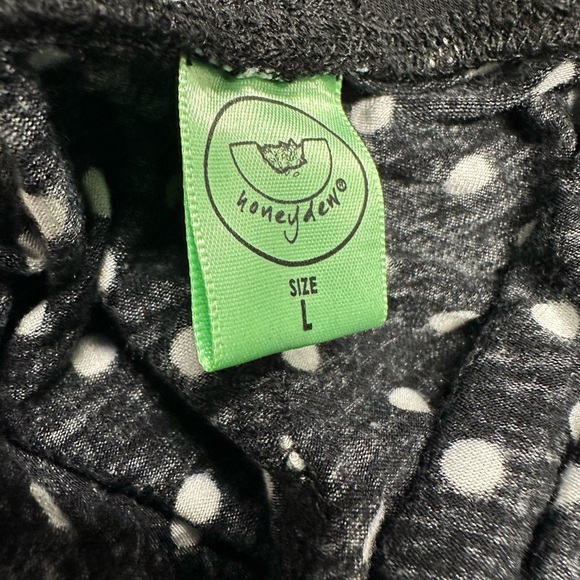 Honeydew Womens Lace Lounge/Pajama Bottoms With Drawstring Waist Black/Polka Dot - Picture 3 of 3